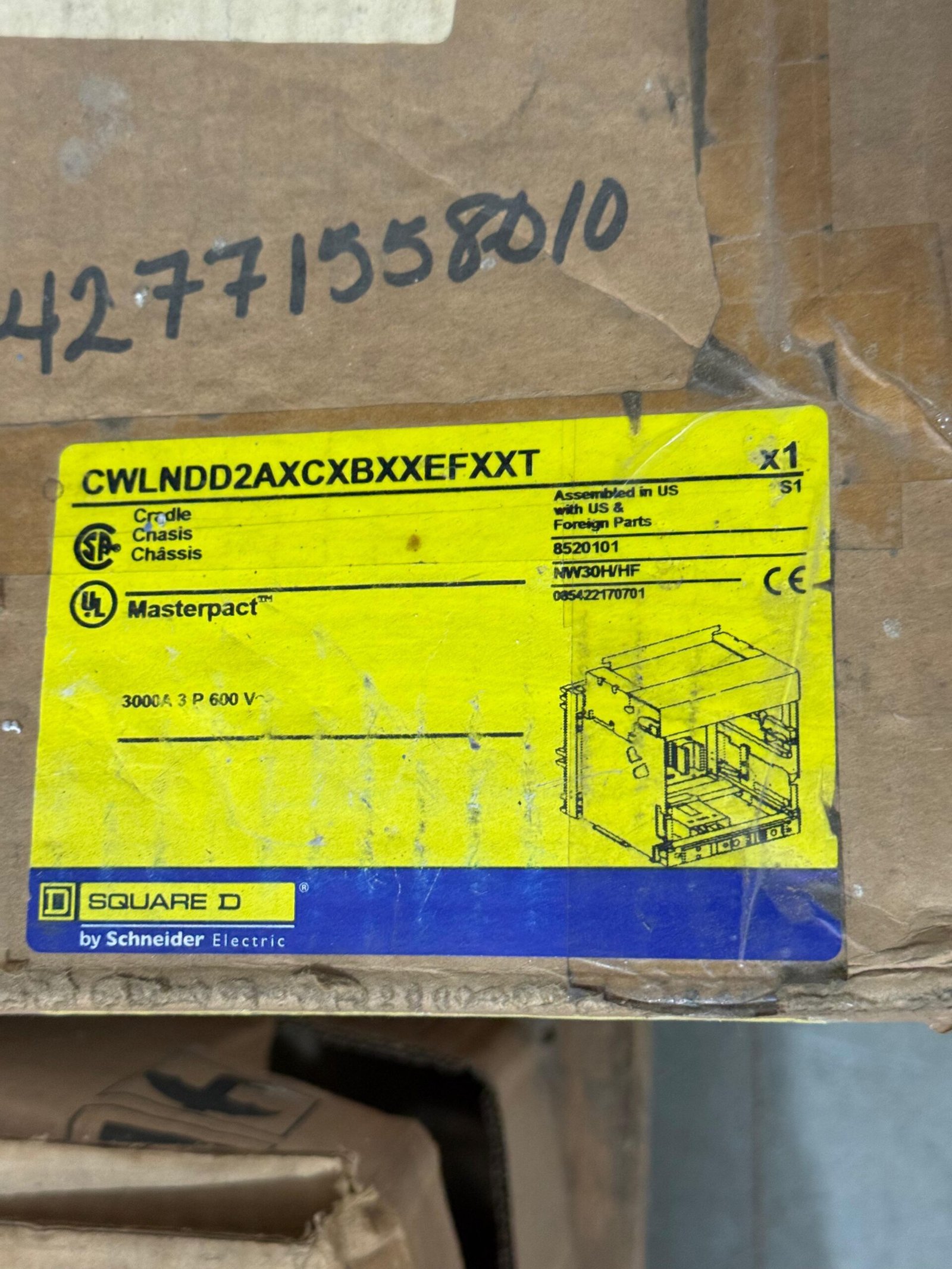 SQUARE D NW30H MASTERPACT CIRCUIT BREAKER 3000AMP NEW